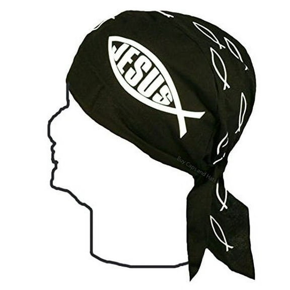 Christian Skull Cap with SWEATBAND Jesus Doo Rag Christianity Symbol