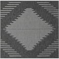 thumbnail image 2 of Unique Loom Outdoor Modern Collection Area Rug - Tambor (7' Square Charcoal Gray/Ivory), 2 of 6