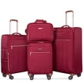 thumbnail image 4 of Travelhouse 4 Piece Luggage Set Softside Expandable Lightweight Suitcase with Double Spinner Wheels.(Wine Red), 4 of 9