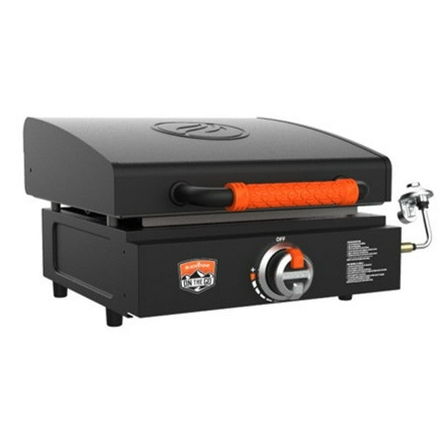 Blackstone Griddle 1900 Use With H-Style Burner; 17 Inch Cooking Space; Rectangular; Tabletop; Rear Grease Management System; Piezo Ignition; With Hood