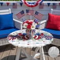 thumbnail image 4 of Independence Day American Flag Round Fitted Tablecloth with Elastic Edge,Waterproof Table Cloth Fits Tables Up to 36"-44",Wipeable Washable Table Cover for Indoor Outdoor,Eucalyptus Gray Plaid, 4 of 9