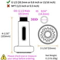 thumbnail image 2 of Kitchen Faucet Sprayer Head, Angle Simple Pull Out Sink Faucet Spray Head Nozzle Kitchen Pull Down Faucet Nozzle Spout Replacement Part 2 Functions, Brushed Nickel, 2 of 5