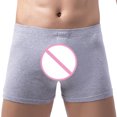 thumbnail image 4 of HUPOM Mens Underwear Boxer Briefs Male Thongs Medium waist Comfort Waist Solid Boxer Briefs Gray XL, 4 of 6
