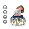 thumbnail image 2 of Cactus Storage Toy Bag Chair, Pattern with Succulent Plants and Cactuses in Pots Botanical Floral Mexican Garden, Stuffed Animal Organizer Washable Bag, Small Size, Multicolor, by Ambesonne, 2 of 3