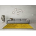 thumbnail image 3 of Ahgly Company Machine Washable Indoor Round Oriental Yellow Industrial Area Rugs, 5' Round, 3 of 4