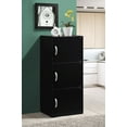 thumbnail image 4 of HODEDAH IMPORT 3-Shelf Bookcase Cabinet, Black, 4 of 4