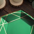 thumbnail image 6 of Balsa Circle 25 Hunter Emerald Green 7" Hexagon Disposable Salad Paper Plates Gold Trim Wedding Party, 6 of 8