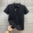 thumbnail image 3 of Camiseta polo lisa para hombre, elegante camiseta holgada, ropa informal, venta al por mayor, camisetas vintage con cuello para hombre, ropa urbana original, 3 of 5