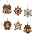thumbnail image 7 of Hovilon 6PCS Christmas Wooden Ornaments DIY Pearl Kit, 6 Festive Designs Wood Pendant Style Holiday Tree Decor, DIY Painting of Diamond Craft Set for Home Decoration and Handmade Gift, 7 of 7