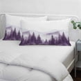 thumbnail image 4 of Purple Mist Forest King Size Pillow Cover, Pillowcase Protectors with Zipper, Breathable Decorative Throw Pillow Case Cover, Simple Trees Mountains Landscape Pillow Shams for Couch Sofa 20x36Inch, 4 of 8