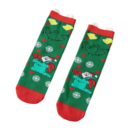 

Bluelans Clothing accessories 1 Pair Christmas Socks Breathable Fine Stitch Decorative Anti-slip Christmas Holiday Socks for Friends