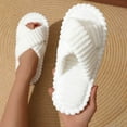 thumbnail image 5 of Men&Women's Slippers with Warm Plush Knit and Lightweight Sole, Indoor Footwear and Fuzzy House Shoes, Perfect for Fall And Winter Comfort 9 White, 5 of 6