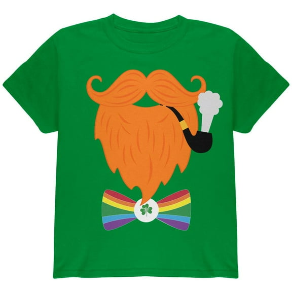 Halloween Leprechaun Costume Rainbow Bow Tie Youth T Shirt Irish Green Youth X-SM