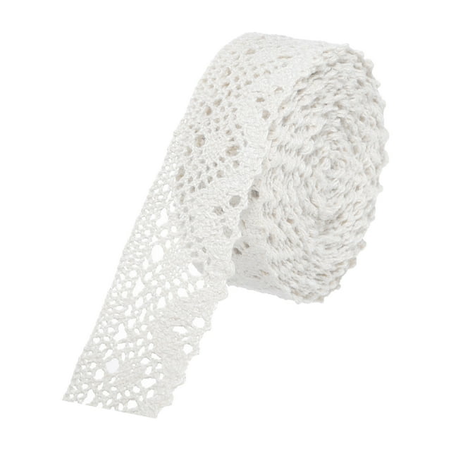 Cinta de encaje Uxcell de 10 yardas, 1.2 pulgadas de borde de encaje de algodón para manualidades, envolturas de regalos, diademas, estilo blanco 11