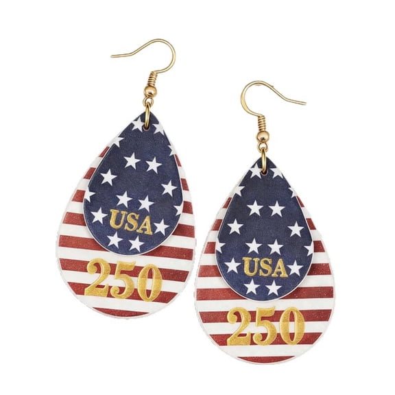 DESIGNICE 1 Pair Patriotic Earrings for Women,Red White and Blue July 4th Accessories