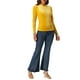 thumbnail image 2 of INSPIRAR CHIC Blusa de terciopelo metálico con brillo y cuello alto de manga abullonada para mujer XL Amarillo, 2 of 6