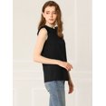 thumbnail image 4 of INSPIRE CHIC Blusa Sin Mangas De Oficina Recorte De Volantes Camiseta Casual De Verano Para Mujer Negro L, 4 of 6