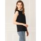 thumbnail image 4 of Blusa Allegra K Sin Mangas De Oficina Recorte De Volantes Camiseta Casual De Verano Para Mujer Negro XL, 4 of 6