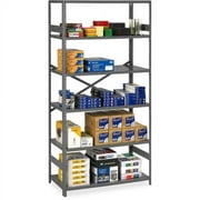 Tennsco Commercial Shelf 36" x 24" x 75" - 6 x Shelf(ves) - Medium Gray - Steel - Recycled - Assembly Required