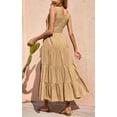 thumbnail image 2 of Womens Smocked Sleeveless Tiered Long Dresses, 2 of 15