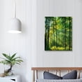 thumbnail image 4 of JRXY Forest Art Canvas Wall Decor: Nature Wall Art Landspace Framed Trees Green Pictures Sunrise Scenery Wall Decor for Living Room Bedroom Office Bathroom 12x16 in, 4 of 5