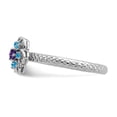 thumbnail image 3 of Sterling Silver Stackable Expressions Amethyst & Blue Topaz Stackable Ring - Size 8, 3 of 3