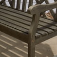 thumbnail image 5 of Renaissance 4-Foot Gray Wash Wood Patio Garden High-back Bench, 5 of 5