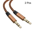 thumbnail image 3 of 2 Pack Aux Cable 3.5mm Male to Male Nylon Braided 3Ft 3 Pole Hi-Fi Stereo Sound Auxiliary Cord Orange Gold, 3 of 6