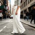thumbnail image 5 of ZHYou No Boundarie Womens Baggy Pants Casual Stretch Waist Drawstring Quick Dry Wide Leg Lounge Trousers,White,Size L, 5 of 7