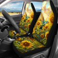 thumbnail image 3 of Uourmeti Car Seat Covers Easy to Install Breathable Car Seat Covers Full Set Polyester Auto Decor Protect, Fit for Truck Trucks Cars, Hummingbird Sunflower Design, 3 of 10