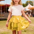 thumbnail image 2 of Tisuna Girls Layered Skirt Child Sequin Print Elastic Waist A-Line Skirts Fashion Loose Girls Carnival Dance Wear Gold Size 4-5 Years, 2 of 4