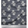 thumbnail image 1 of Soimoi Polyester Crepe Fabric Leaves & Floral Block Decor Fabric Printed Yard 52 Inch Wide, 1 of 3