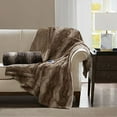 thumbnail image 3 of E & E Co Zuri Oversized Faux Fur Heated Throw, Chocolate, 50x70, 3 of 4