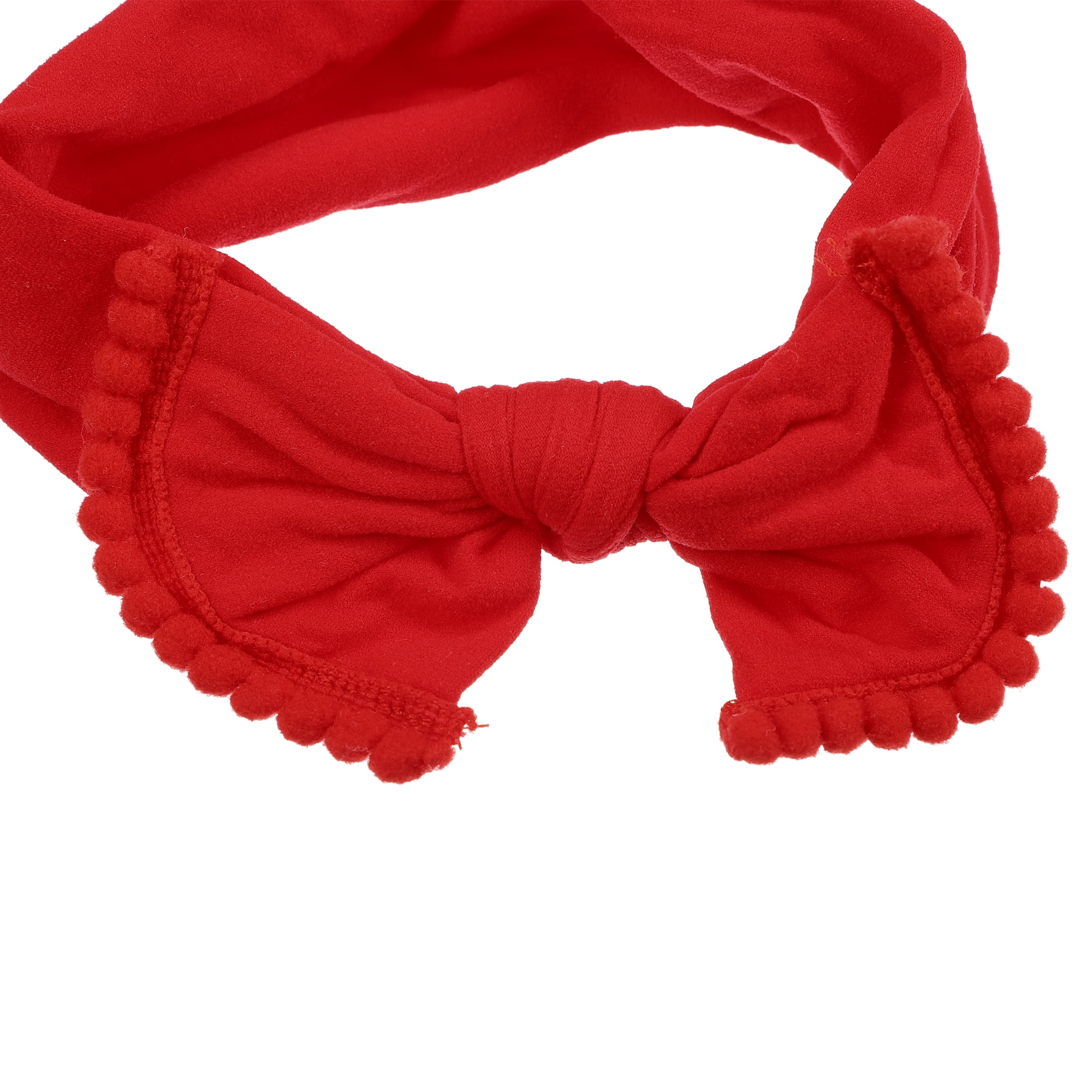 Unique Bargains Bow Fashion Cute Cotton Headband Hair Band 6.3 Inch Red