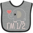 thumbnail image 3 of Inktastic Half Birthday Cute Elephant Girls Baby Bib, 3 of 4