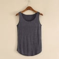 thumbnail image 2 of WREESH Womens Summer Loose Tank Tops Solid Color Scoop Neck Sleeveless Blouses Bottom Shirt Dark Gray, 2 of 6