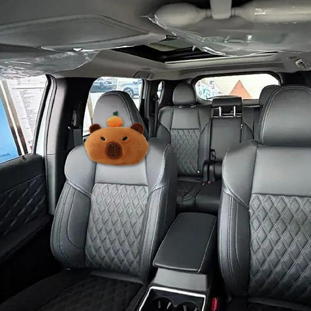 Pillow Capibala Adorable Capybara Cartoon Automotive Headrest Cushion Cover for Comfort and Style