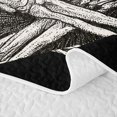 thumbnail image 5 of Manfei Spooky Skeleton Art Quilt Full, Halloween Black Cat Full Bedspread Sets, Black Cream, 3-Piece, 1 Coverlet and 2 Pillowcases, 5 of 7