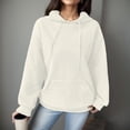 thumbnail image 3 of Vedolay Hoodies Women 2023 Half Zip Oversized Sweatshirts Long Sleeve Cropped Pullover Workout Warm Tops,White XXL, 3 of 4