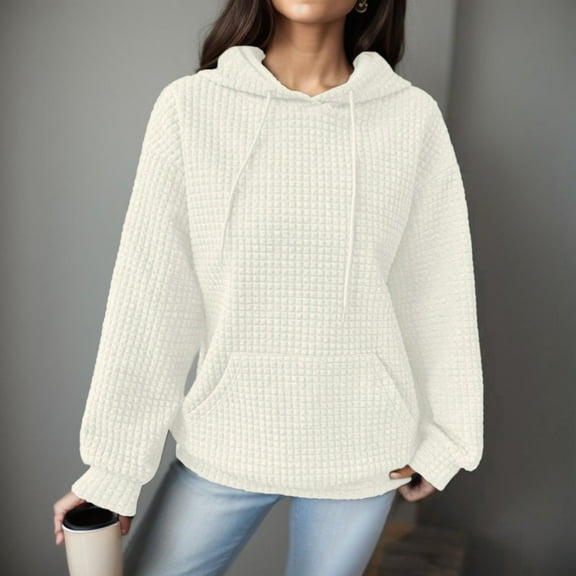 Womens Hoodie With Loose Pullover Long Sleeve Spliced With String Pocket Hoodie Ladies Sweatshirt Jacket Womens Full Zip Hoodie Womens Snap Hoodies Top Light Hoodies Warm Women Long Tunic Women's