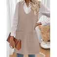 thumbnail image 4 of Zeagoo Fall Dresses for Women 2025 Sleeveless Leopard Vest Dresses with Pockets V Neck Knit Sweater Vest Dress Business Casual Pullover Sweater, 4 of 6