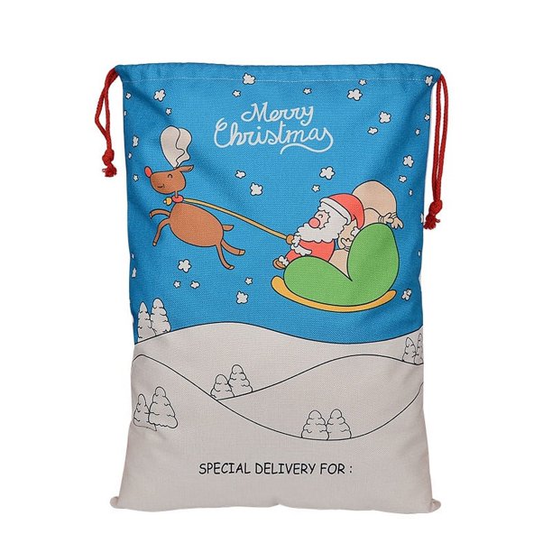 Sacos de Navidad personalizados, bolsa de lona para regalo de Navidad, bolsa de dulces de Papá Noel, bolsa de regalo con cordón de Navidad