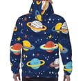 thumbnail image 3 of Bingfone Planets and Stars Men's Drawstring Hoodie Long Sleeve Pocket Sweatshirts-Small, 3 of 6