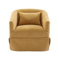 thumbnail image 6 of Smilegend Modern 360-Degree Swivel Accent Armchair, Linen Blend Upholstered Chair with Metal Legs and Comfortable Foam Padding, for Living Room, Bedroom, Office, Mustard Yellow, 6 of 8