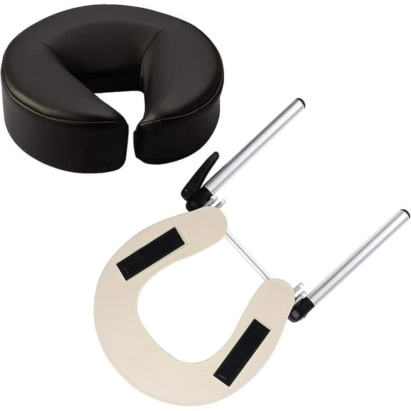 Massage Headrest - Aluminum Adjustable U-Shaped Pillow for Bed & Face Cradle - Beauty Spa Equipment