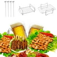 Air Fryer Skewer Rack Stainless Steel Double Basket Grill Accessories