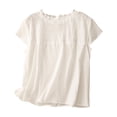thumbnail image 3 of TaTaai Women Solid Color Crew Neck Reversible Button Ruffled Casual Top Autumn Fashion V Neck Tank Vest Breathable Soft Machine Washable No Fading Versatile Daily Casual Wear Top Gift, 3 of 5