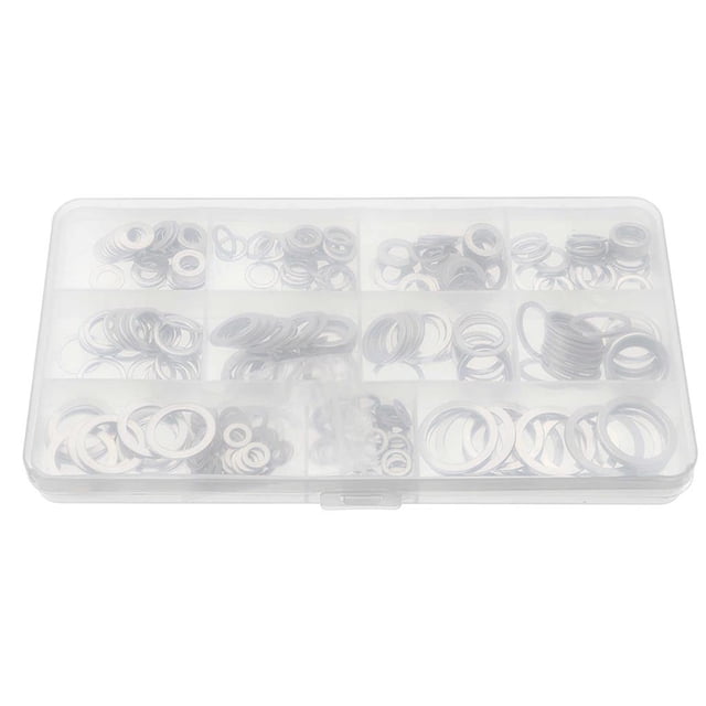 Juntas Planas De Aluminio Arandelas Metálicas Anillos De Sellado Kit Surtido Con Caja De Almacenamiento Para Mantenimiento De Reemplazo De Vehículos 320 Uds seitruly TO002748-00