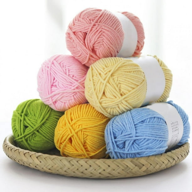 FLAMEEN 12 Colors Milk Cotton Yarn Soft Cotton Crochet Thread Baby