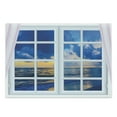thumbnail image 1 of Landscape Cutting Board, Sunset on the Sea Scenery from Window with Open Curtains Horizon Silence Relaxing, Decorative Tempered Glass Cutting and Serving Board, Large Size, Blue White, by Ambesonne, 1 of 1